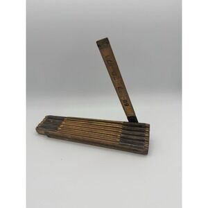 Vintage LUFKIN Folding Wooden Extension Ruler 71" Made in USA